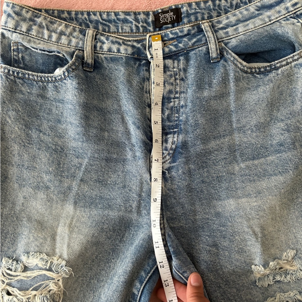 Simple Society Distressed Light Blue Boyfriend Jeans - Picture 11 of 12